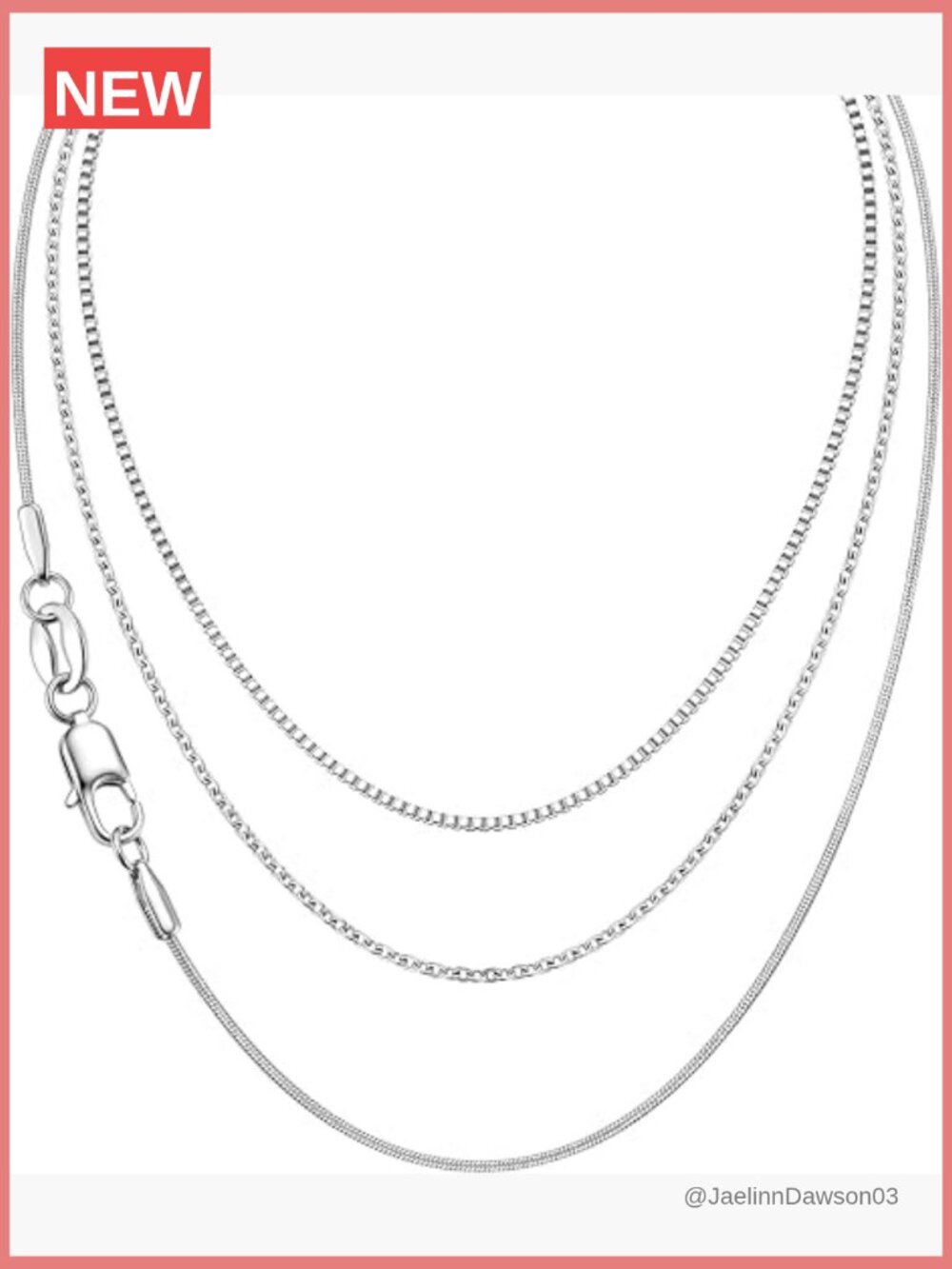 3PCS Stainless Steel Necklace Set - Dainty 1mm Thin Chain